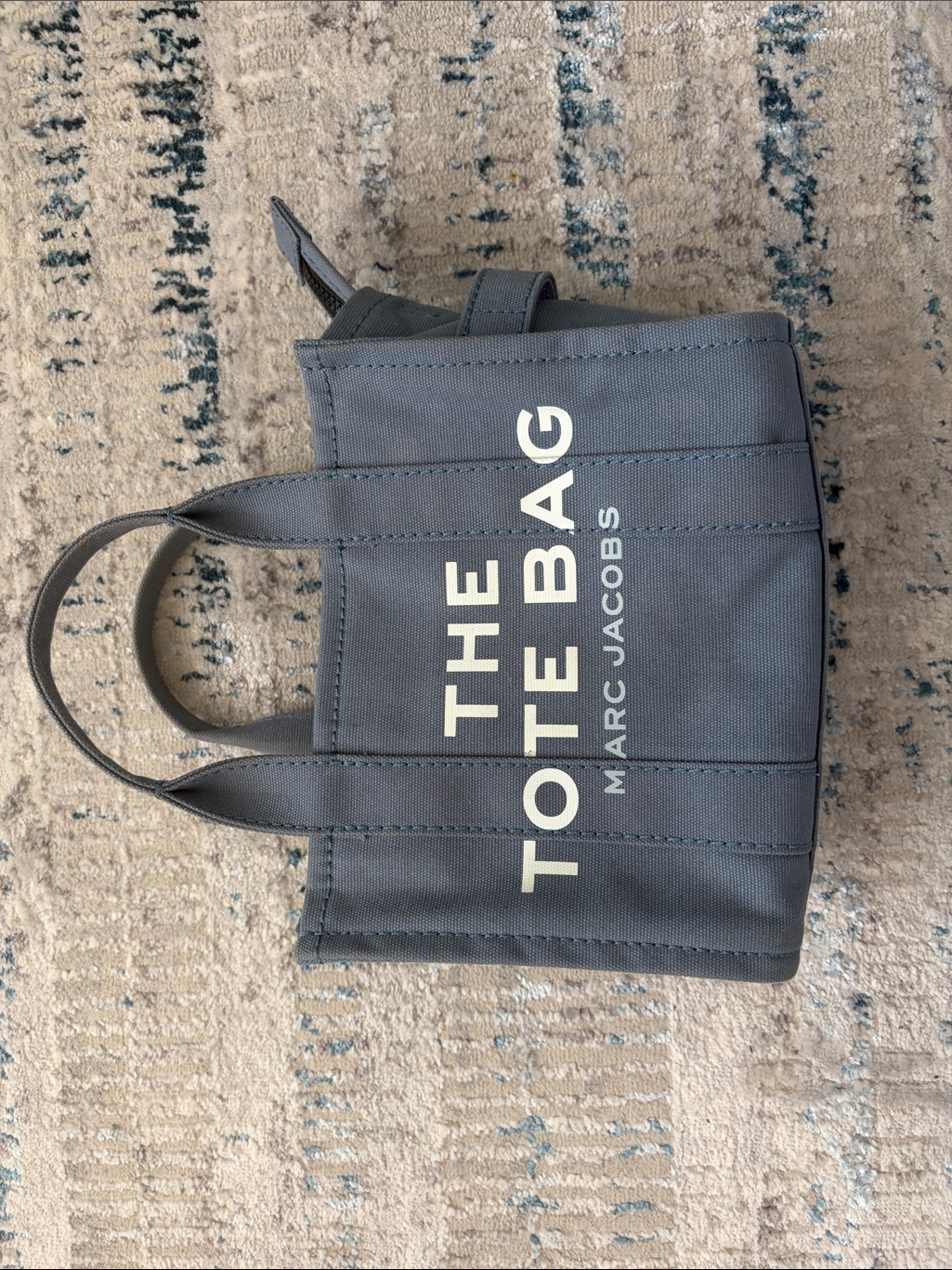 Marc Jacobs Slate Blue Canvas Crossbody Tote Bag